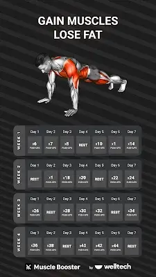 Workout Planner Muscle Booster Captura de pantalla 1