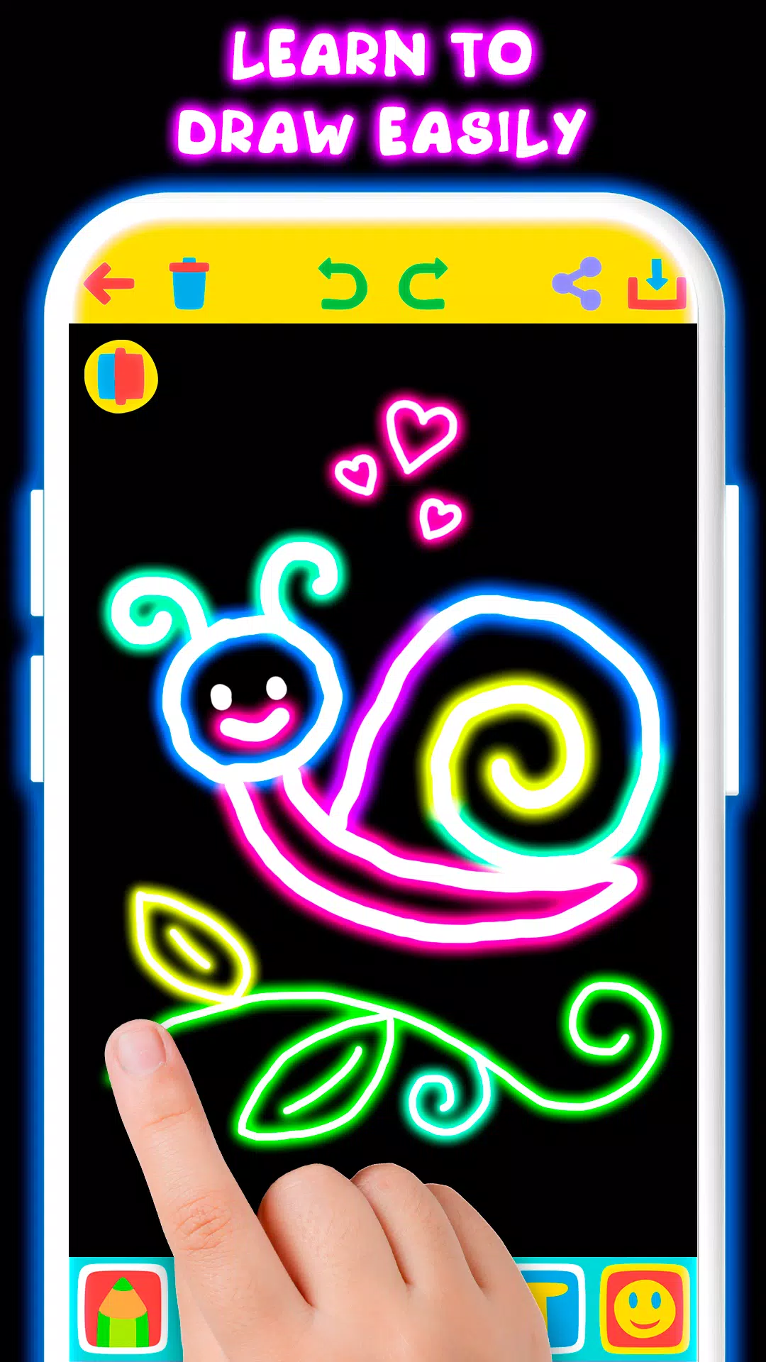 Drawing For Kids - Glow Draw Screenshot 1