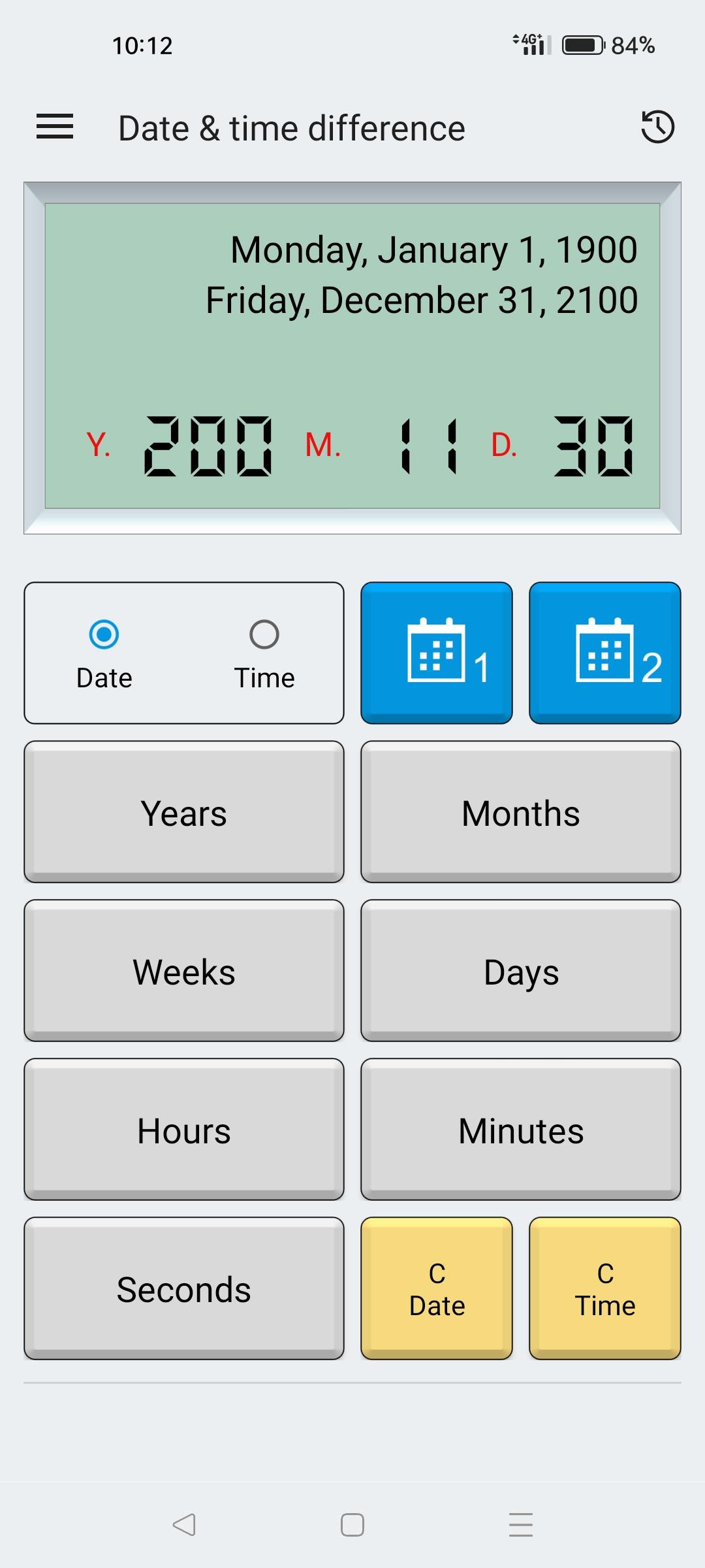 Date & time calculator Capture d'écran 4