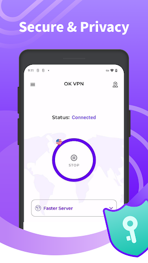 OK VPN - Secure & Fast Proxy Captura de pantalla 1