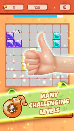 Block Puzzle Jewel Crystal Cat 스크린샷 1