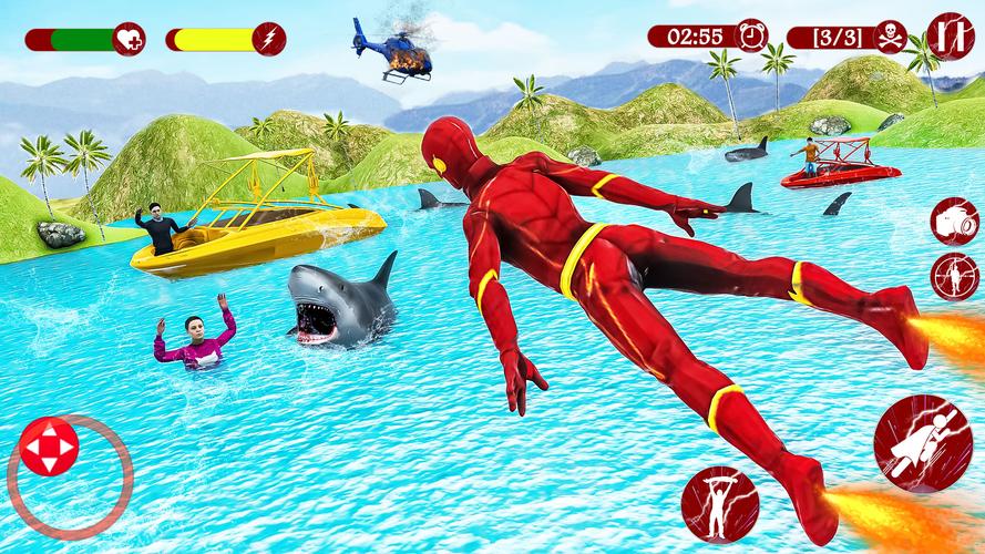 Super Speed: Flying Hero Games Captura de pantalla 2
