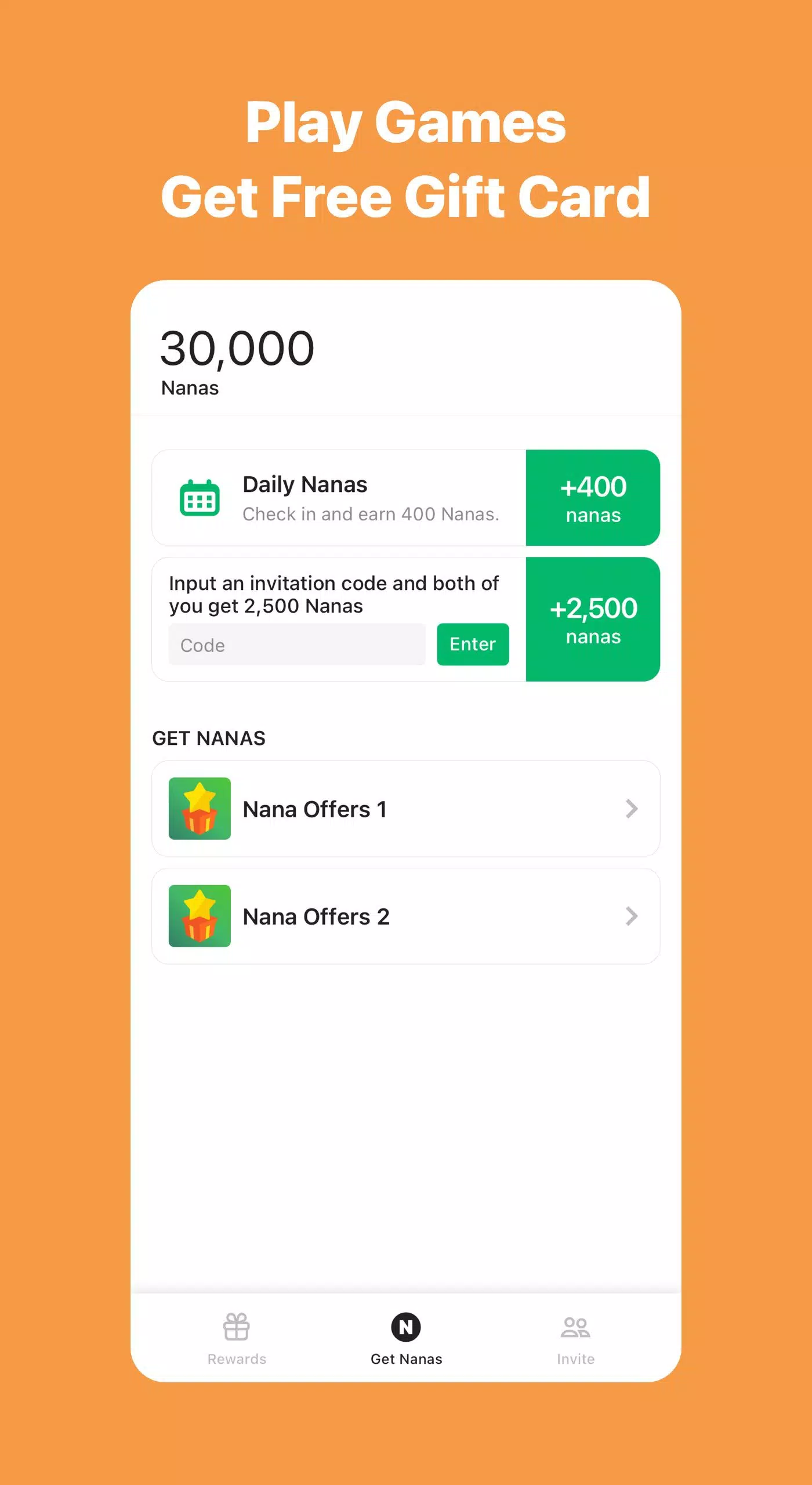 AppNana: cartões-presente Captura de tela 3