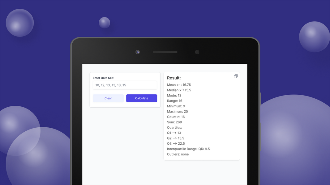 Mean Median Mode Calculator स्क्रीनशॉट 2