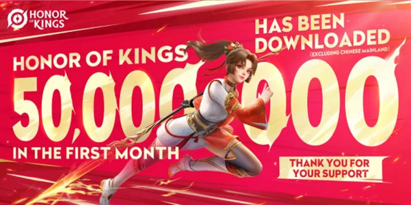 Honor of Kings の全世界でのダウンロード数が 5,000 万を超える