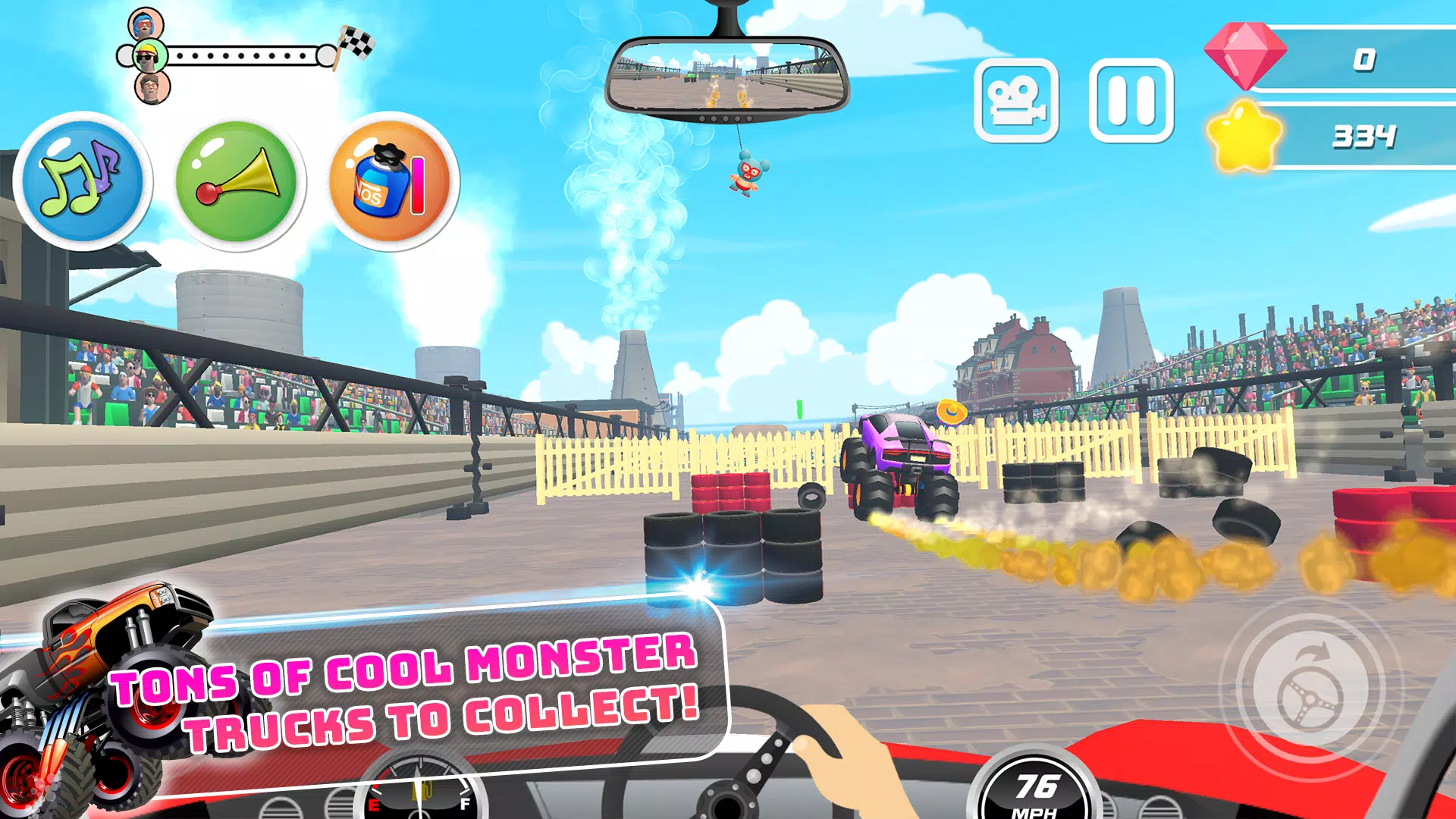 Monster Trucks Kids Race Game Captura de pantalla 2