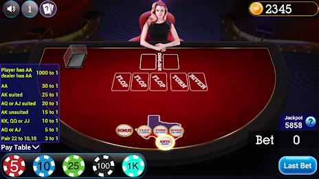 Texas Holdem Progressive Poker Скриншот 1