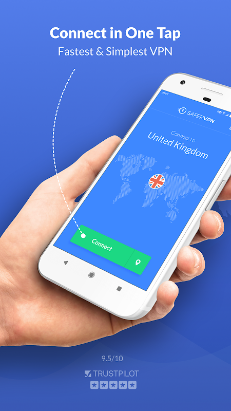 Free VPN Proxy & Hotspot WiFi security - SaferVPN Captura de pantalla 1