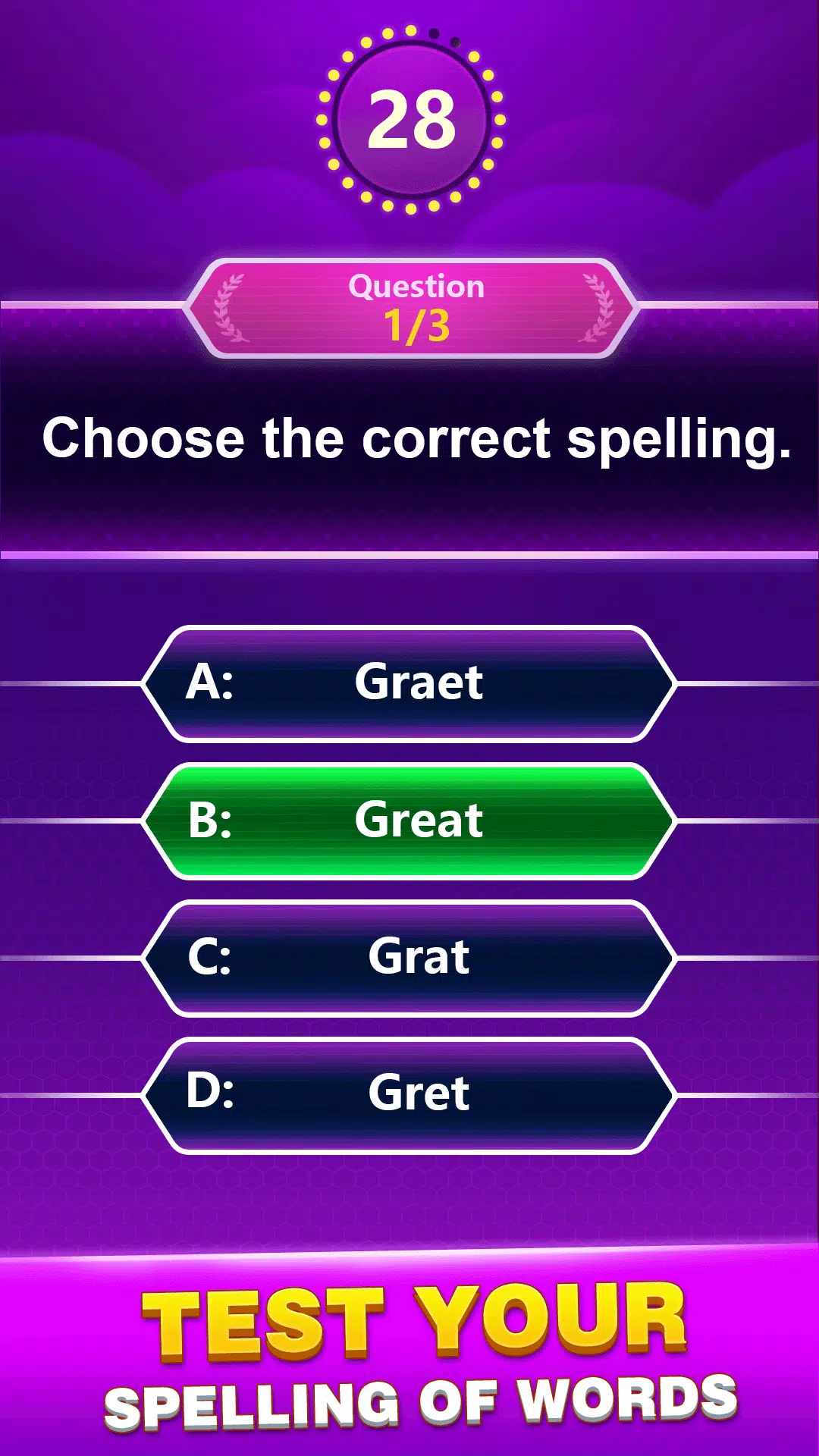 Spelling Quiz - Jogo de trivia Captura de tela 1