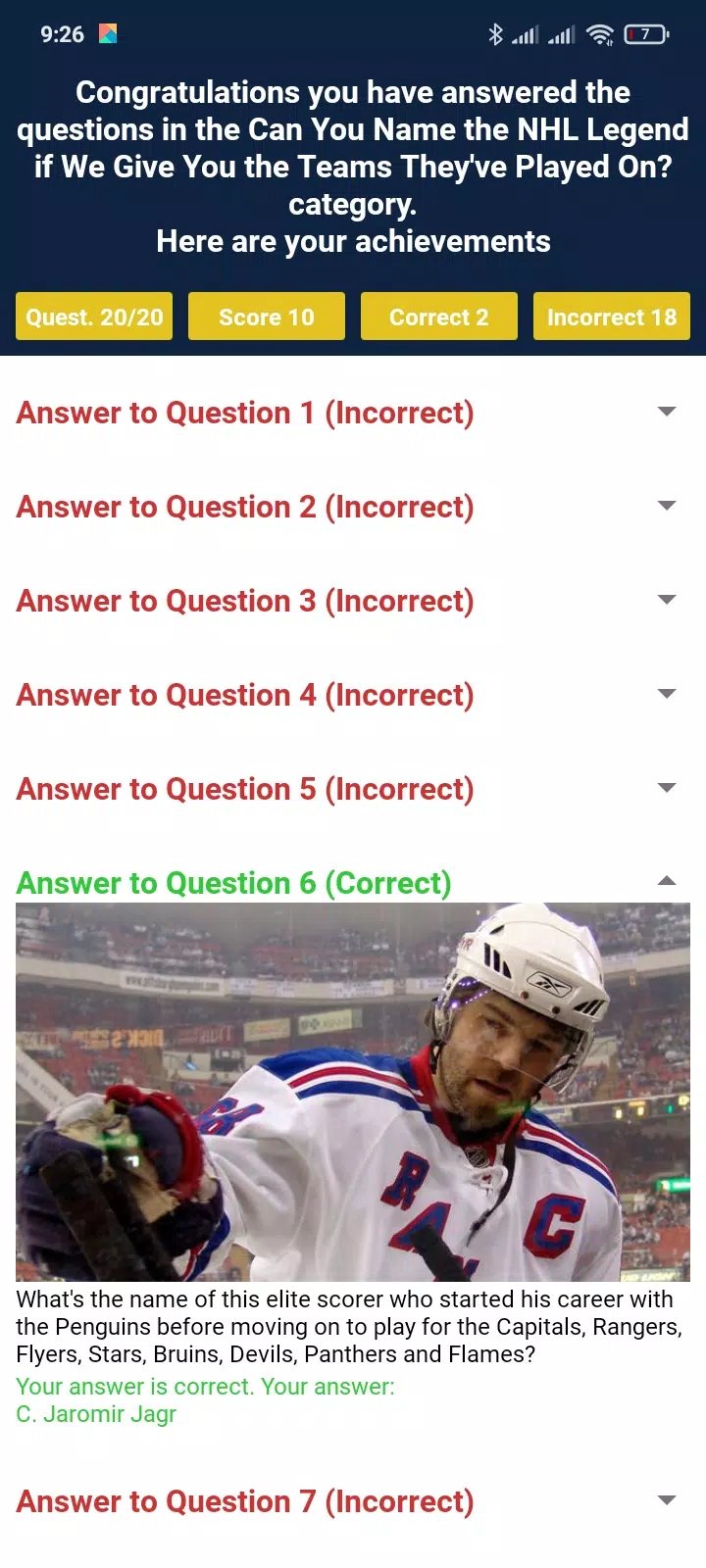 Trivia Game For NHL Addict! Capture d'écran 2