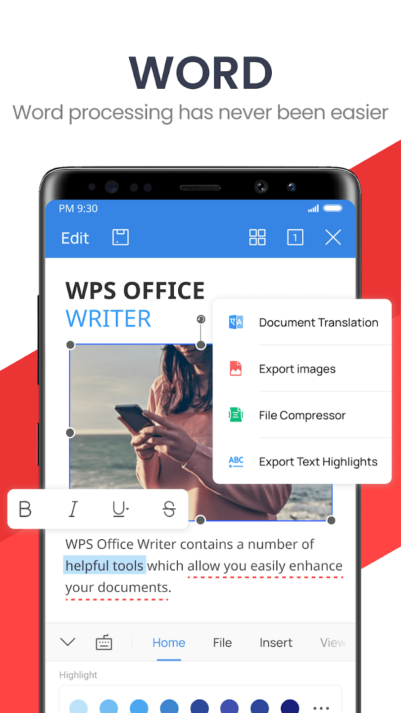 WPS Office Word Docs PDF Note Slide & Sheet Captura de tela 2