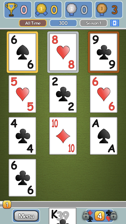 One Stack Solitaire: Free Card Game Captura de pantalla 3