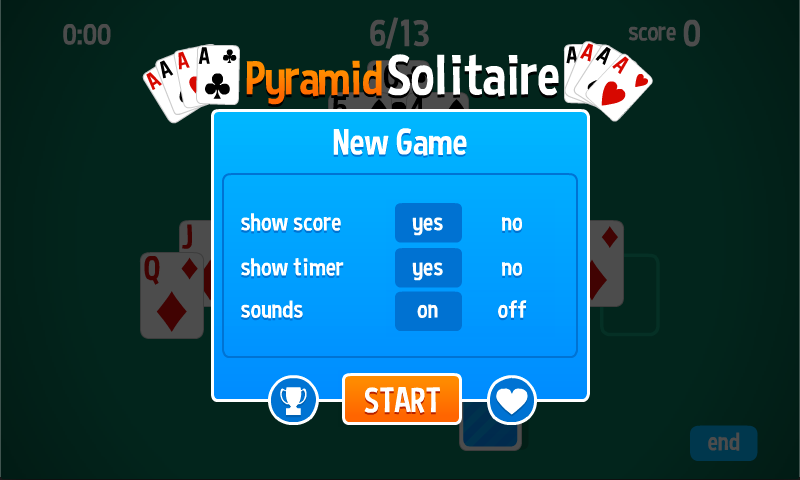 Pyramid Solitaire HD card game स्क्रीनशॉट 1