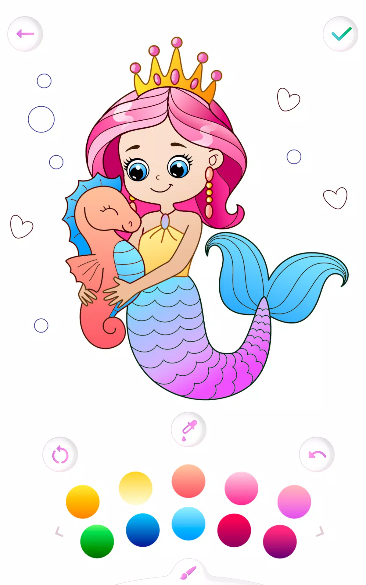 Mermaid coloring book gradient 스크린샷 2