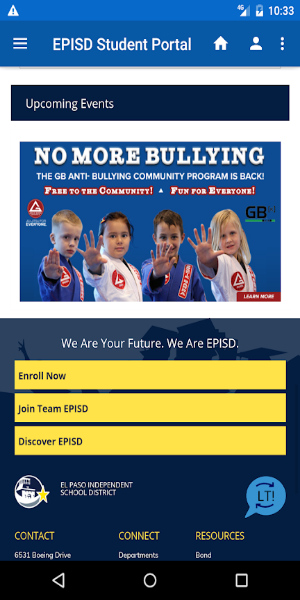EPISD學生門戶移動界面