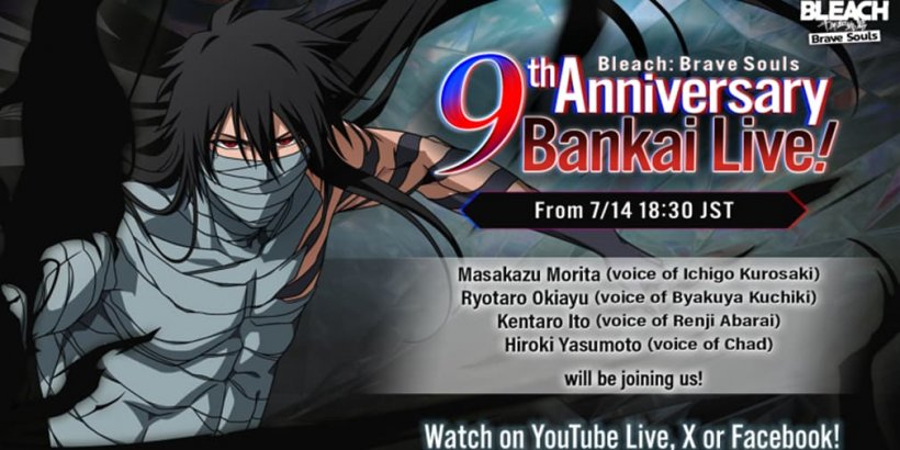 "Bleach: Brave Souls" celebrates its ninth anniversary with a special live broadcast of original voice actors