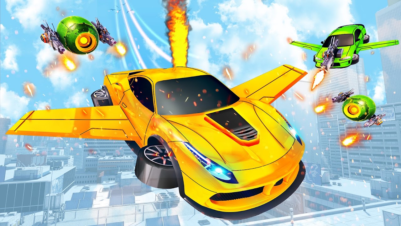 Flying car- Robot Transformation Car Driving Screenshot 2