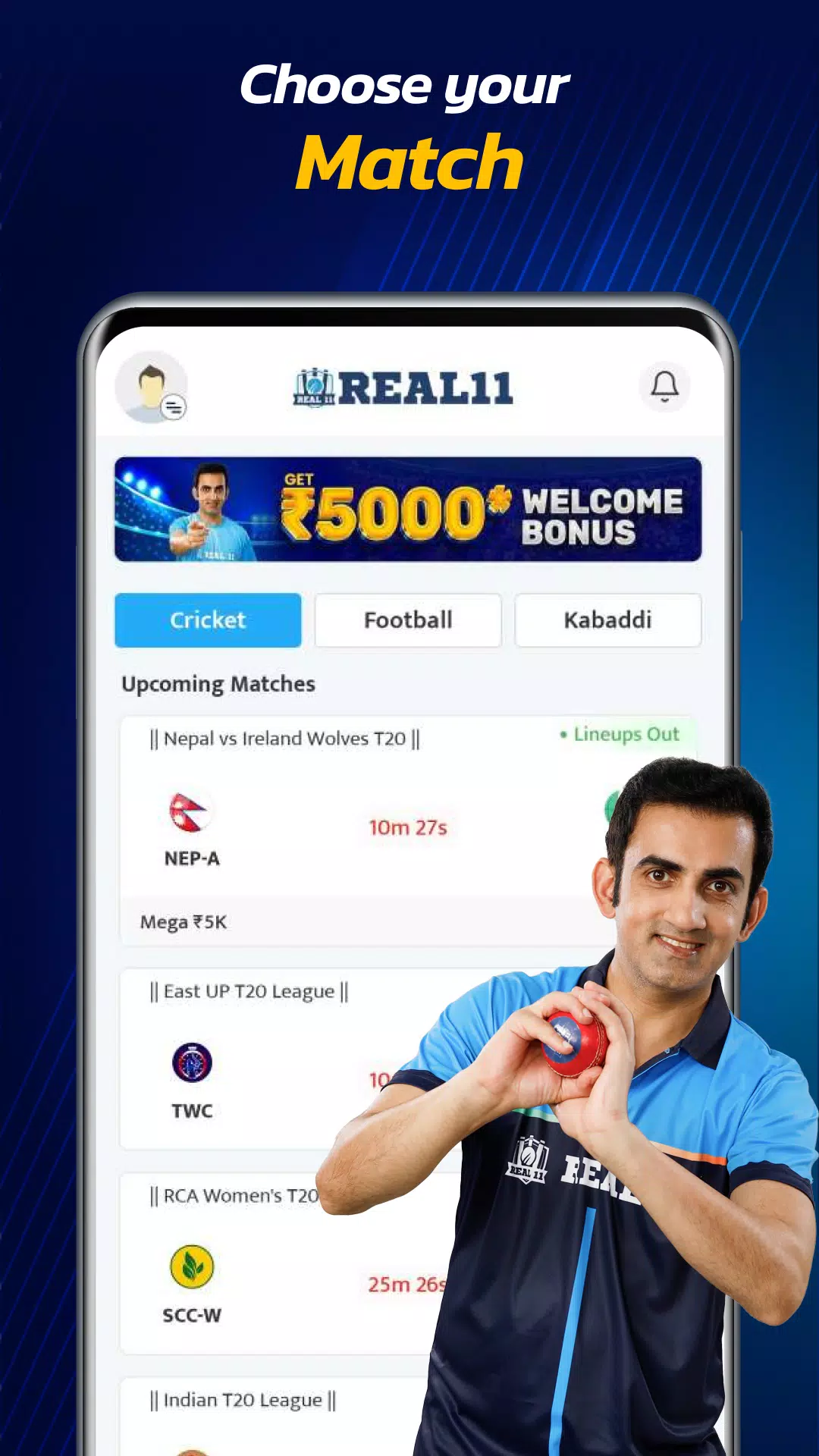 Real11: Play Fantasy Cricket स्क्रीनशॉट 4