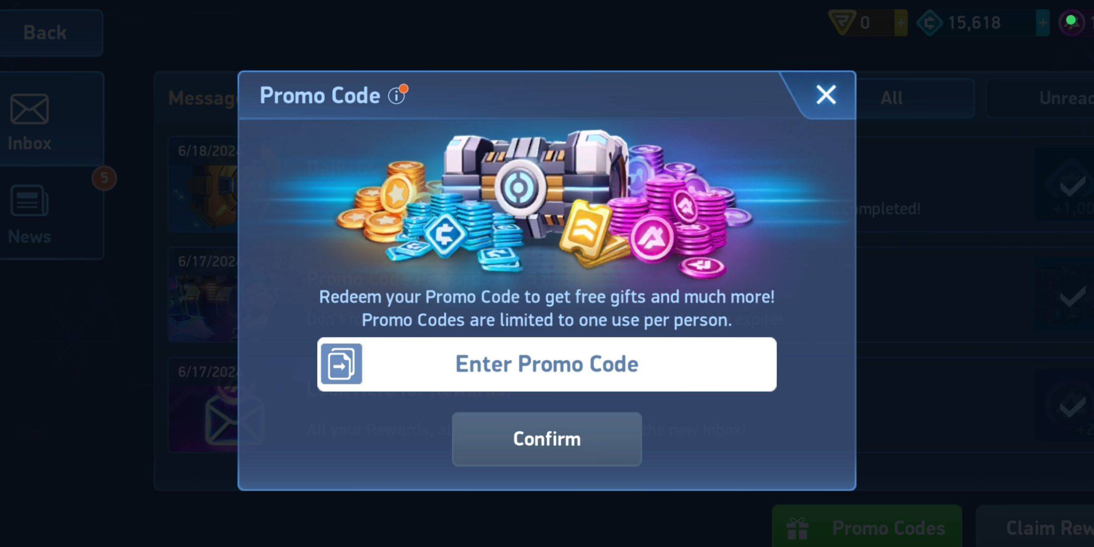 Redeeming Mech Arena Codes