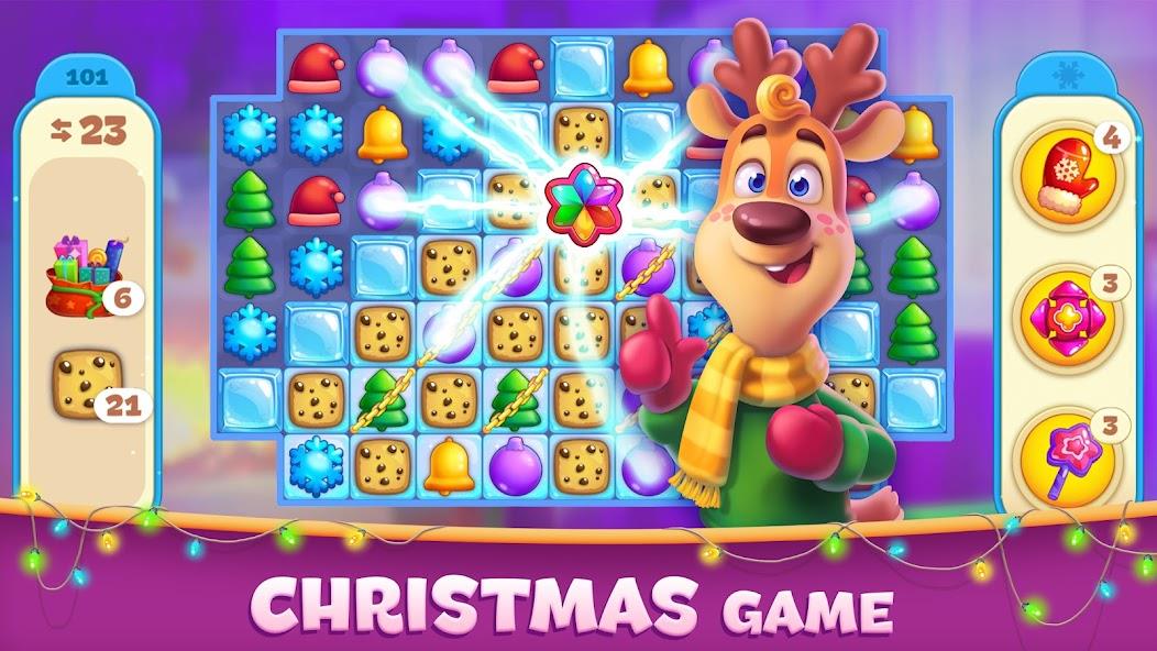 Christmas Sweeper 4 - Match-3 Mod 스크린샷 1