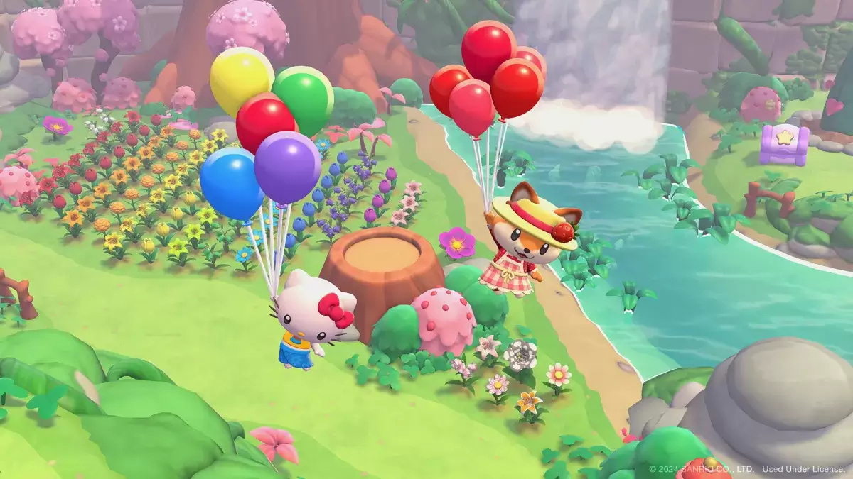 Personnages volant dans Hello Kitty Island Adventure