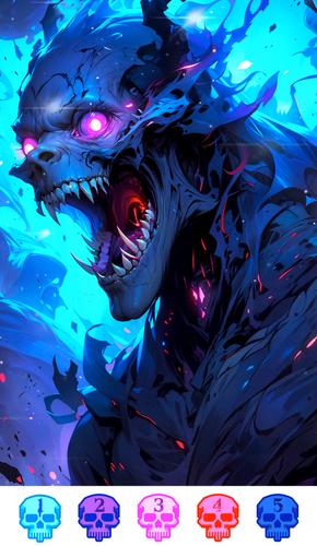 Dark Skeleton Color by number 스크린샷 3