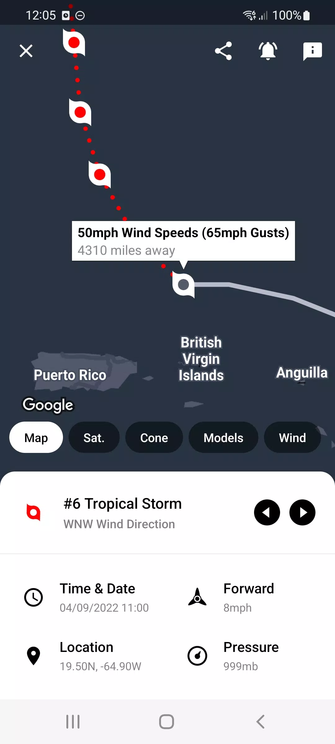 My Hurricane Tracker Captura de pantalla 1