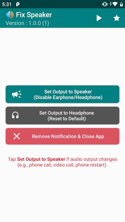 Fix Speaker - Disable Earphone應用截圖第1張