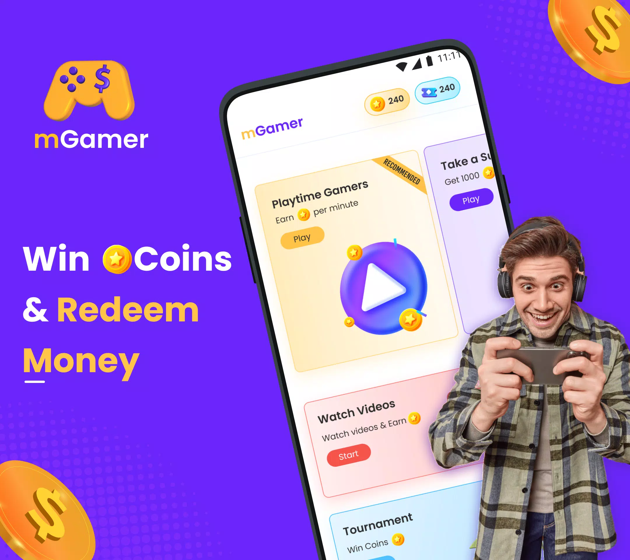 mGamer – Earn Money, Gift Card应用截图第1张