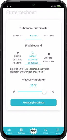 Nutramare - Koi Futterrechner Screenshot 1