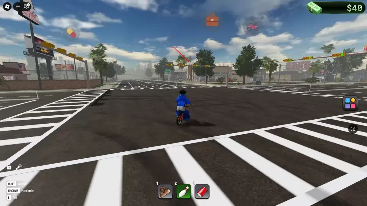 Un jugador que mira la ubicación del trabajo de conserje en Blockspin