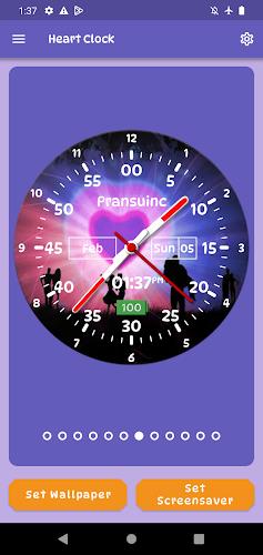 Heart Clock Live Wallpaper Captura de pantalla 4