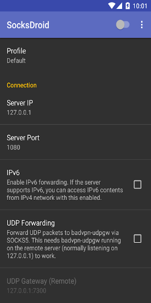 SocksDroid Capture d'écran 1