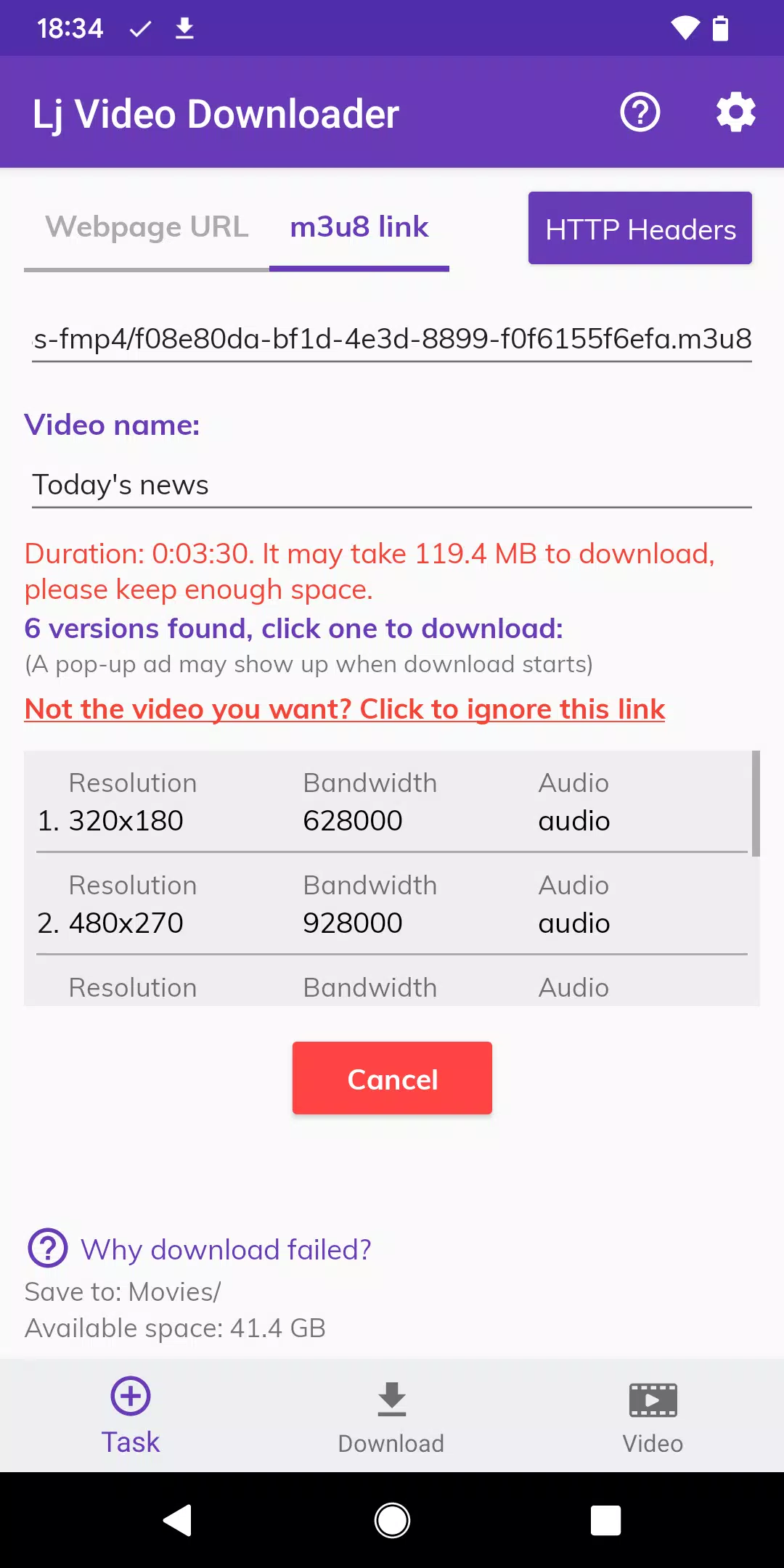 Lj Video Downloader (m3u8,mp4) Скриншот 3