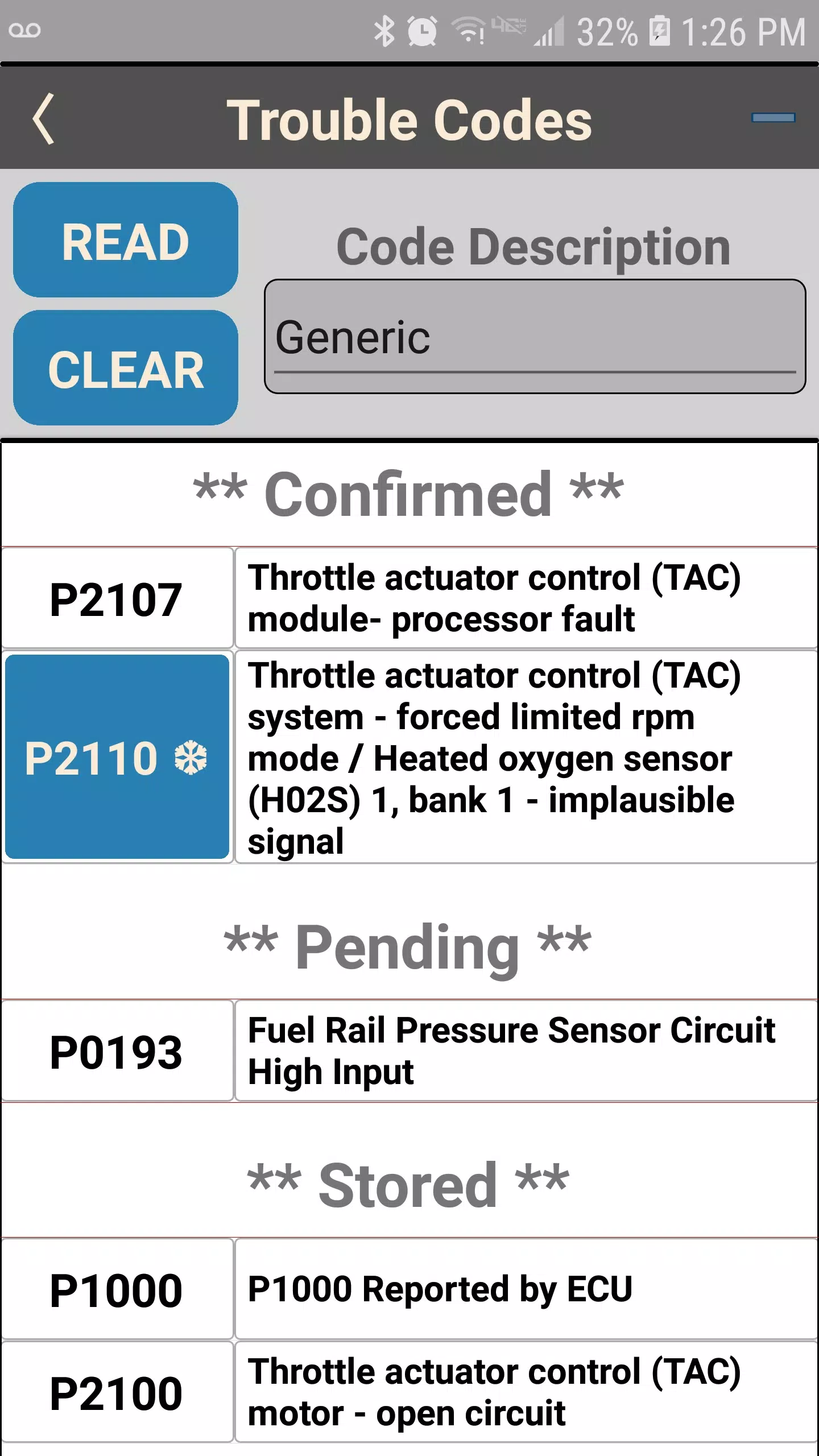 OS OBD2 Interface Screenshot 2