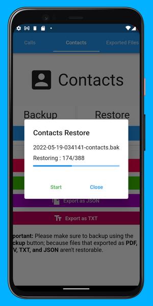 Call Log Backup,Restore & PDF Export Screenshot 2