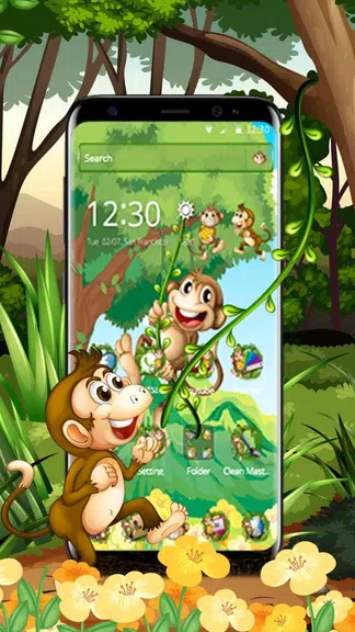 The Cute Cartoon Monkey Theme Screenshot 3