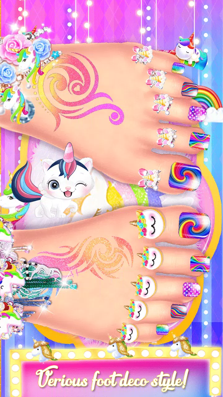 Unicorn Acrylic Nails Makeover Captura de pantalla 3