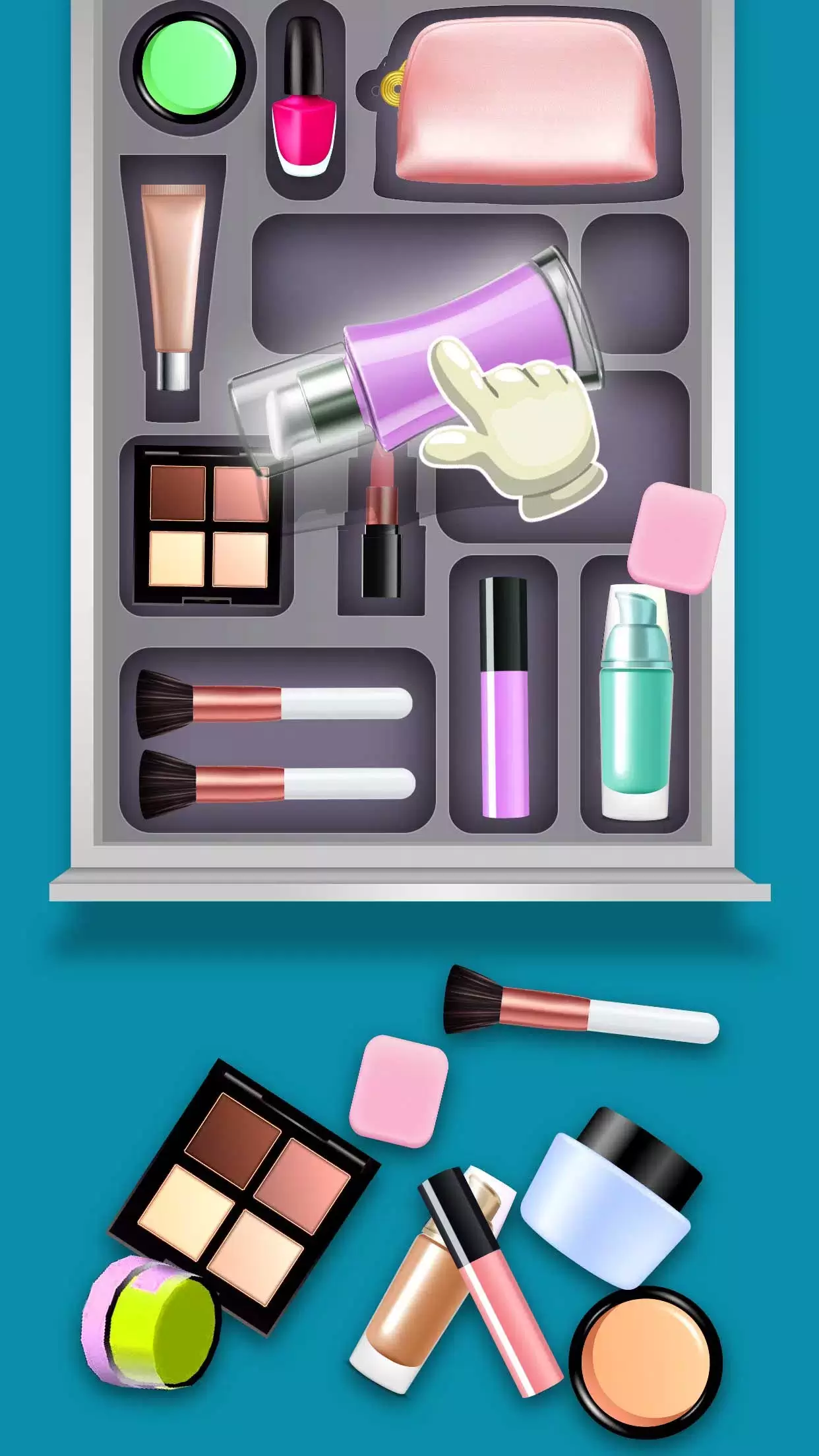 Fill the Makeup Organizer Game Capture d'écran 2