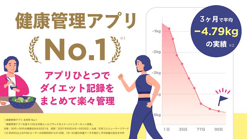 FiNC Diet & Fitness App スクリーンショット 1