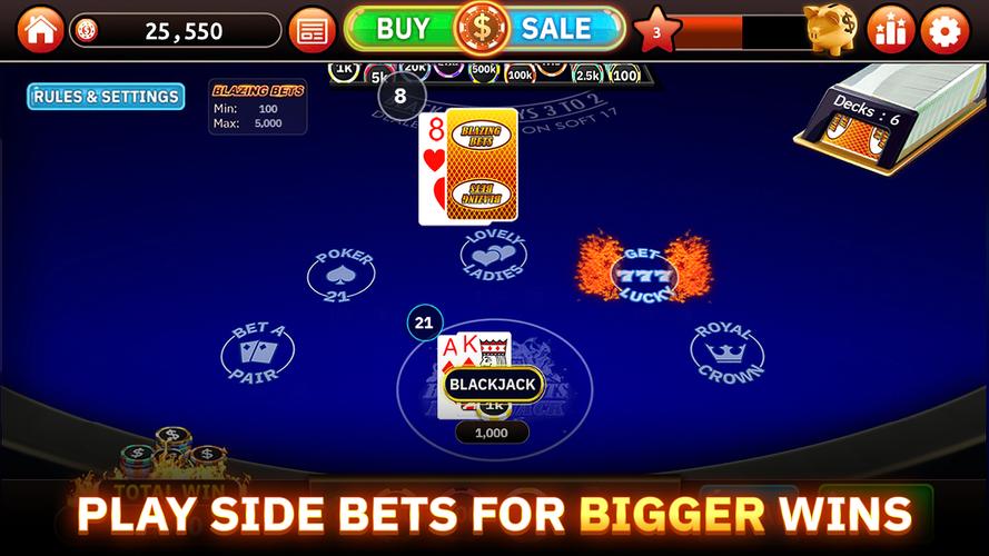 Blazing Bets Blackjack 21 Captura de tela 2