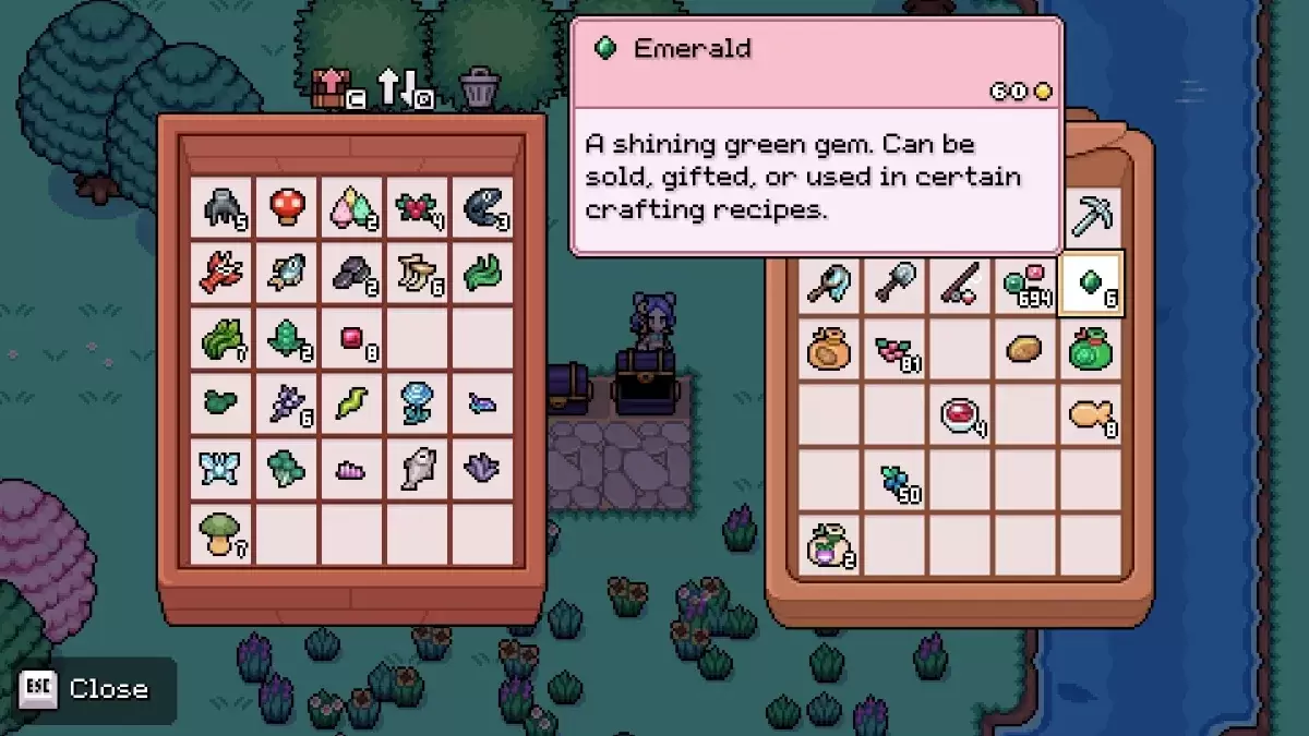 Player locates Emerald in storage in Fields of Mistria