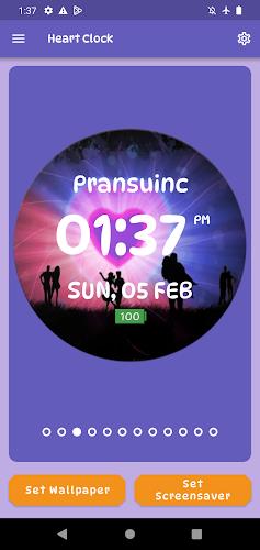 Heart Clock Live Wallpaper Captura de pantalla 2