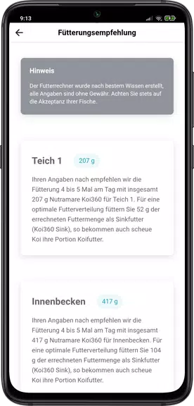 Nutramare - Koi Futterrechner 스크린샷 3